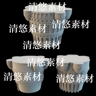 建筑平台石台柱子文件 3dmax 非实物B308 欧式 obj格式 c4d fbx