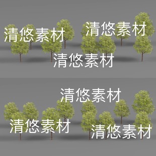 饰树木植物大树模型文件 简模c4d 场景装 obj格式 非实物E18 fbx
