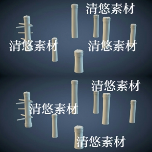 obj格式 3dmax c4d fbx 非实物A888 木桩梅花桩模型文件