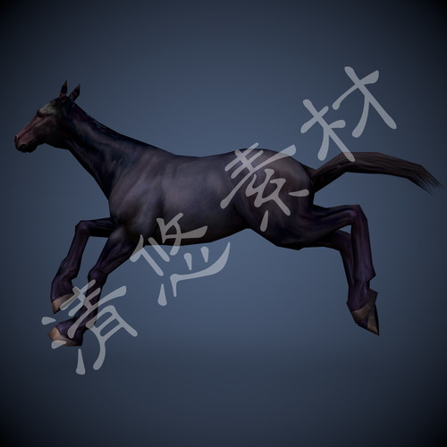 3dmax c4d马模型黑马四足食草脊椎动物骨骼绑定带动画fbx格式329