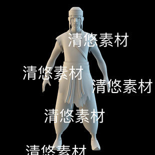 古代人物青年男子村民农民文件 c4d 古装 obj格式 非实物D845 fbx