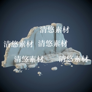 文件模型 破损 非实物A605 obj格式 fbx 石墙碎石建筑3dmax c4d