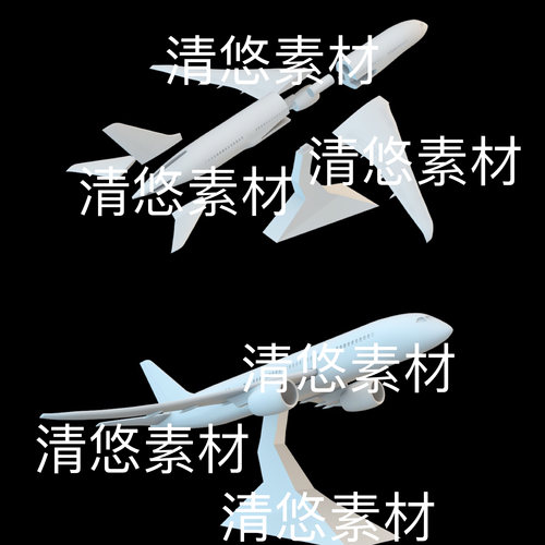 3d打印飞机模型 客机飞机stl格式分件拼装模型文件 非实物E205