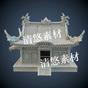 obj格式 3dmax c4d fbx 非实物A367 古代房子建筑单体中国风模型