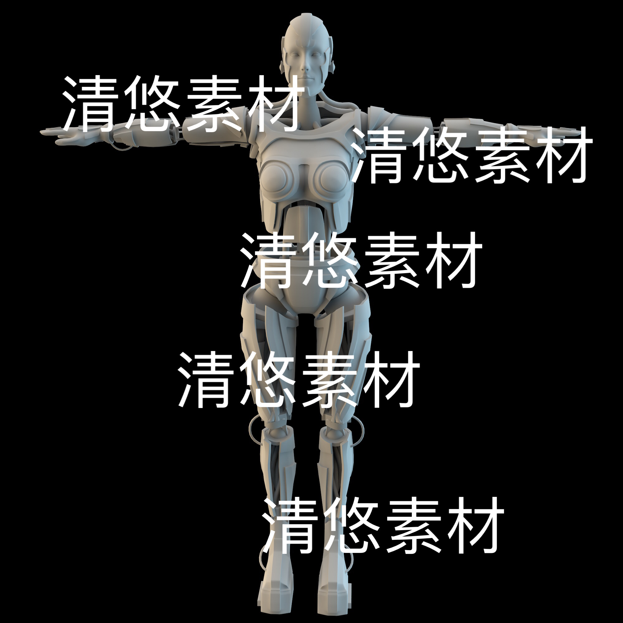 3dmax c4d fbx obj格式AI人工智能仿人女性机器人文件 非实物D531