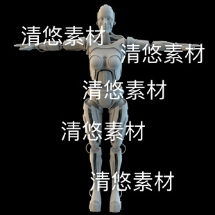 obj格式 3dmax c4d fbx 非实物D531 AI人工智能仿人女性机器人文件
