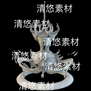 3dmax c4d fbx obj仙侠古风香炉花纹炼丹炉文件 非实物D423