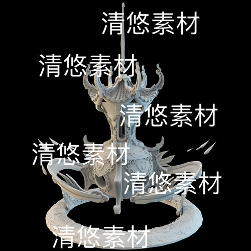 3dmax c4d fbx obj仙侠古风香炉花纹炼丹炉文件 非实物D423