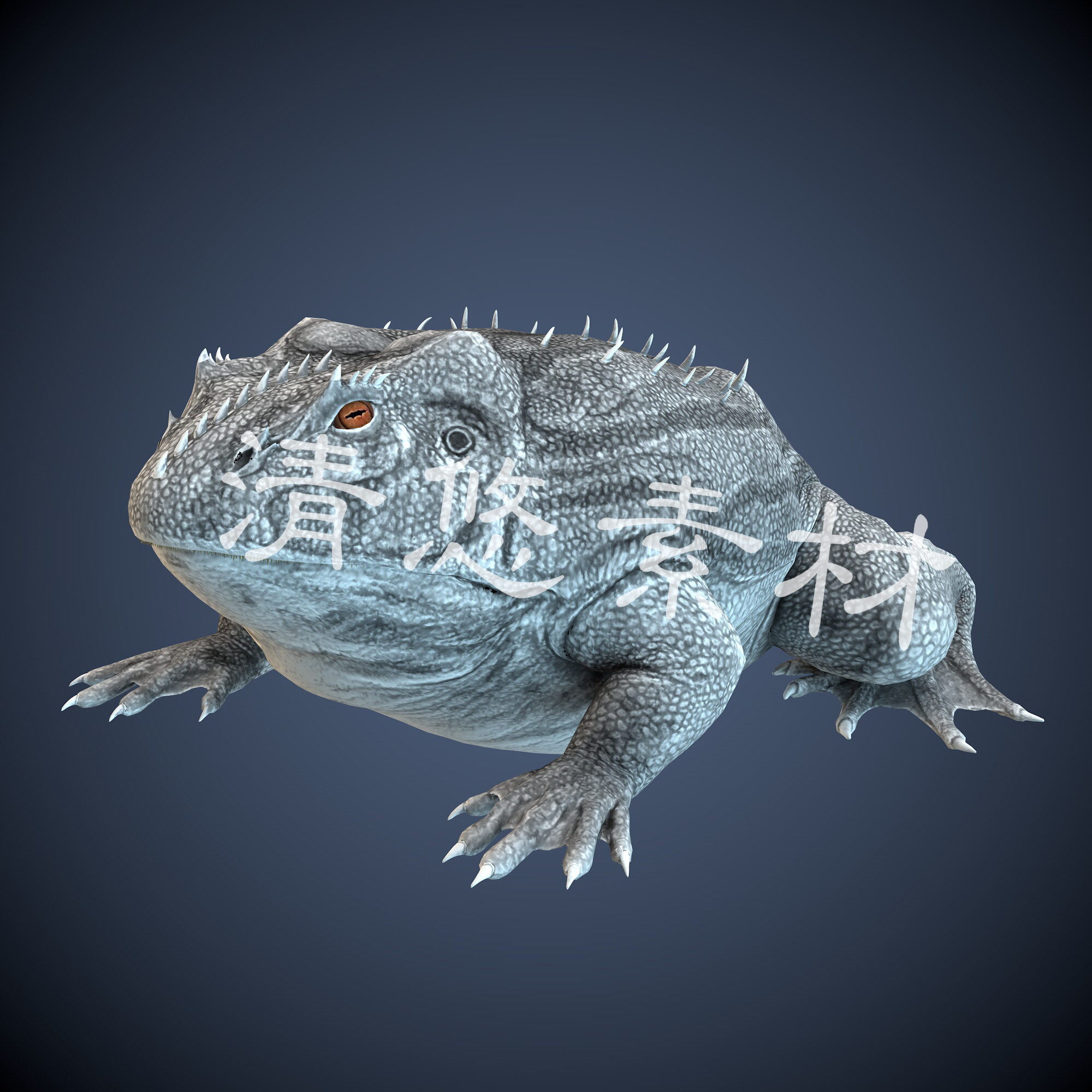 游戏怪物c4d fbx格式癞蛤蟆模型蟾蜍蛙类动物骨骼绑定带动画941