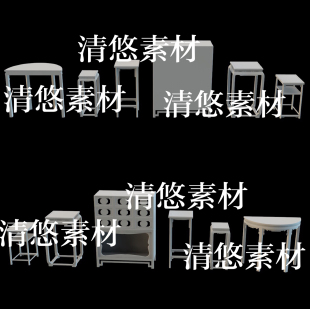 obj古风花几回纹半圆桌花卉纹鞋 3dmax c4d fbx 非实物B377 柜文件
