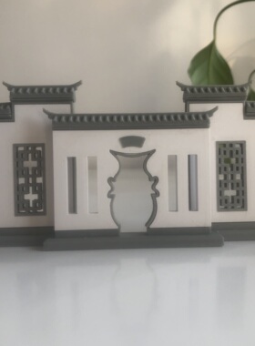 微景观微派半月墙古建筑微缩景观摆件月洞门水陆缸造景桌面新中式