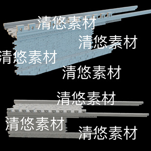 obj格式 3dmax c4d fbx 非实物D102 高模古代城墙围墙建筑模型文件