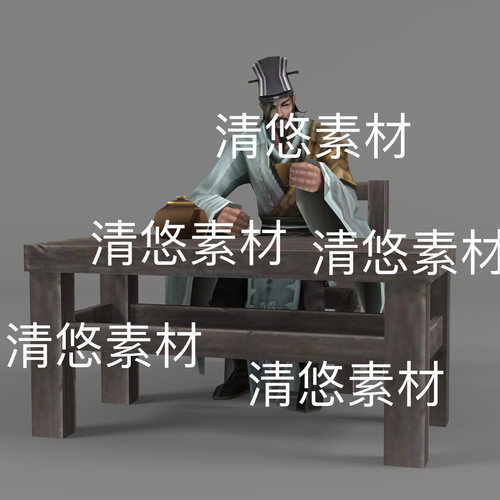 3dmax c4d fbx格式简模人物男拿壶倒茶喝茶动作文件 非实物B925