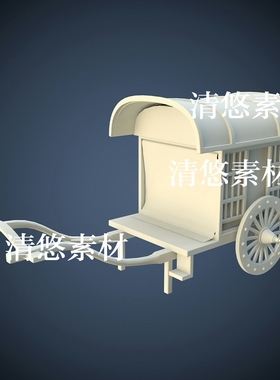 古代交通工具3dmax c4d fbx obj格式3D模型马车棚车 非实物A397