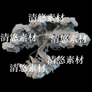 obj格式 3dmax c4d fbx 非实物B267 古风诗意仙幻树木文件
