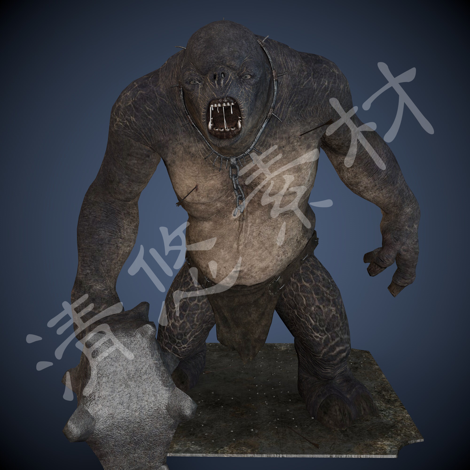 maya c4d写实模型 恐怖邪恶怪物 变异怪兽半兽人fbx格式非实物212