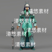 古风皇城守卫士兵侍卫骨骼绑定简模文件 c4d fbx格式 非实物D613