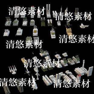 俄罗斯防空导弹发射车武器3dmax fbx obj模型文件 非实物B26 c4d