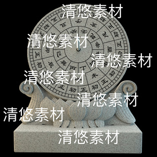 obj格式 3dmax c4d fbx 非实物B908 古代莲花底座日晷太阳钟文件