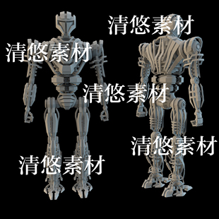 obj格式 3dmax c4d fbx 非实物B180 科幻机甲机械机器人战士文件