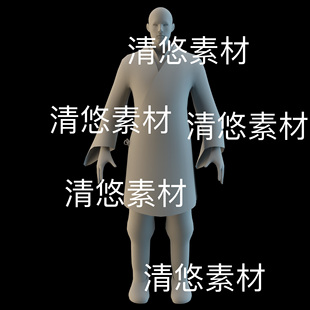 人物文件 3dmax 非实物B930 青年和尚武僧古装 obj格式 c4d fbx