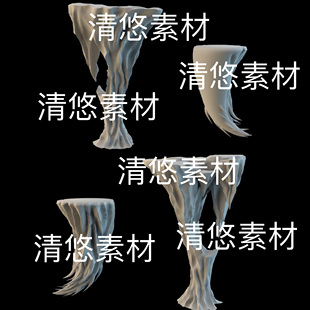 c4d 饰文件 fbx 怪石尖石山石场景装 非实物B754 obj格式 3dmax