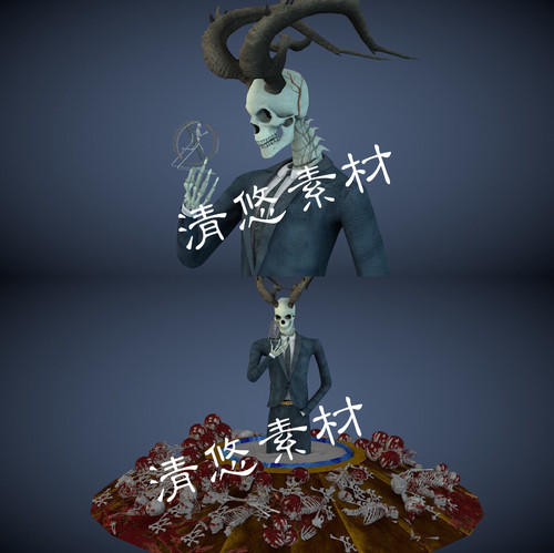 创意西服人体骷髅半身人物maya c4d fbx obj格式模型骸骨文件A261 - 封面