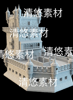 stl建筑3d打印stl城堡模型 stl格式贝伦塔文件 非实物A99