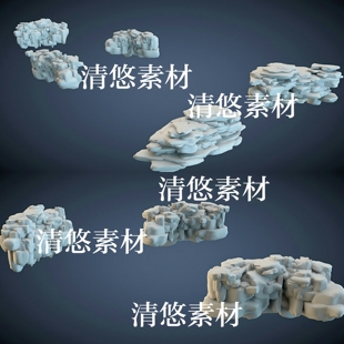 obj格式 3dmax c4d fbx 非实物A667 文件山石头山崖石组模型