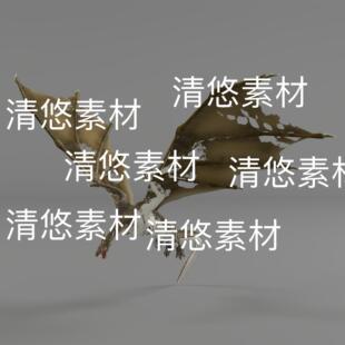 怪物恶龙 非实物E345 fbx格式 西方神龙动作文件骨骼绑定飞龙c4d