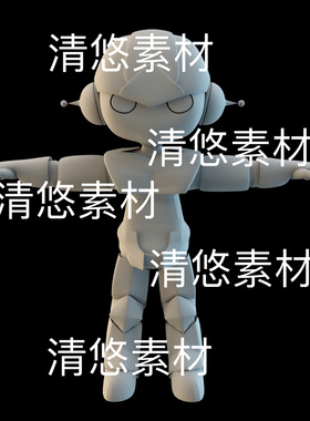 c4d fbx obj格式卡通科幻机甲机器人小人模型文件 非实物D64