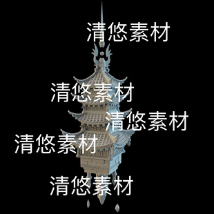 古风仙侠浮空塔楼建筑文件 3dmax 非实物B575 3ds格式 obj c4d fbx
