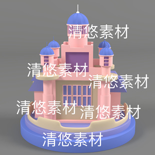 建筑城堡文件 3dmax 非实物D360 卡通欧式 obj格式 c4d fbx