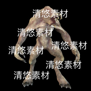 怪物兽人吞噬者骨骼绑定动作文件 非实物B634 fbx格式 四边面c4d