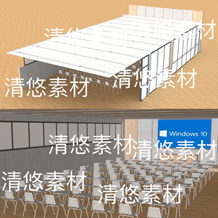 会议室教室报告发布厅室内场景文件 obj格式 非实物B719 fbx c4d