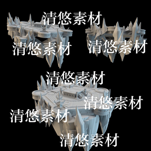 obj格式 3dmax c4d fbx 非实物B255 古风祭坛石台传送台山石文件