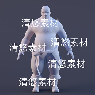 c4d obj格式 古代光头光胳膊屠夫刽子手人物文件 非实物D968 fbx
