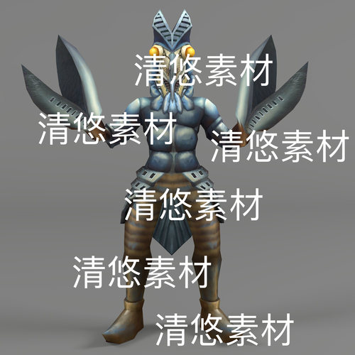 奥特曼怪兽巴莱鲁格式c4d fbx格式骨骼绑定低模文件 非实物D88