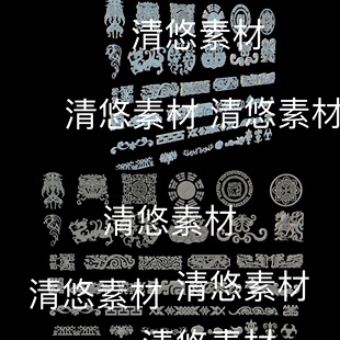 obj fbx 3ds格式 中式 非实物B667 古风花纹龙凤八卦文件 c4d