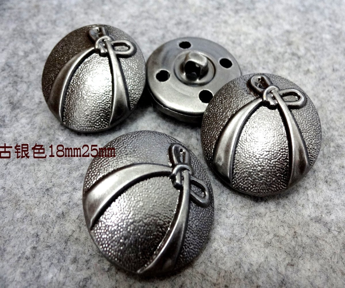 新款复古蝴蝶结古银色金属扣热卖风衣大衣西装纽扣扣子专卖25mm18