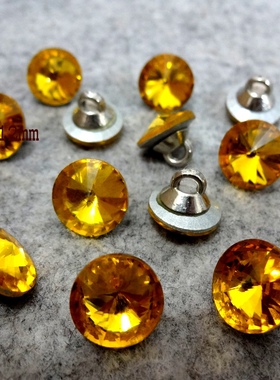 新款橙色金黄色水晶钻石扣热卖针织衫衬衫钻石纽扣扣子专卖10mm12