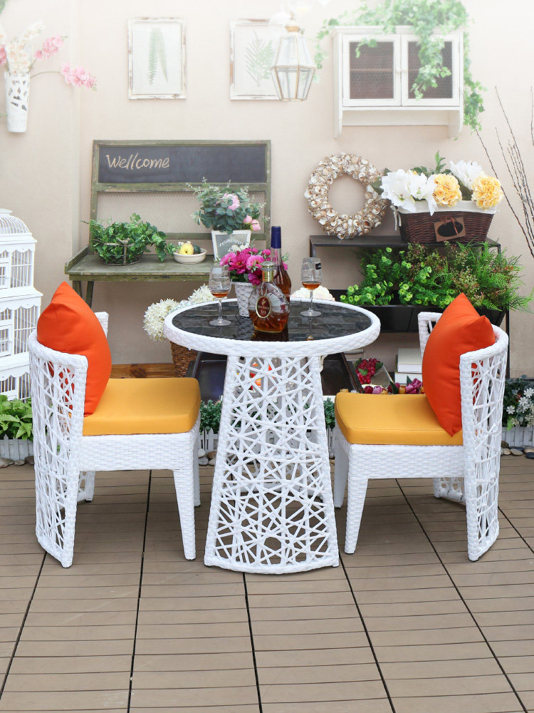 阳台小桌椅组合网红斯堪的纳维亚迷你欧式无障碍豪华藤椅三件套家,住宅家具,桌椅套件,淘宝优惠券,粉丝福利购,淘宝优惠卷