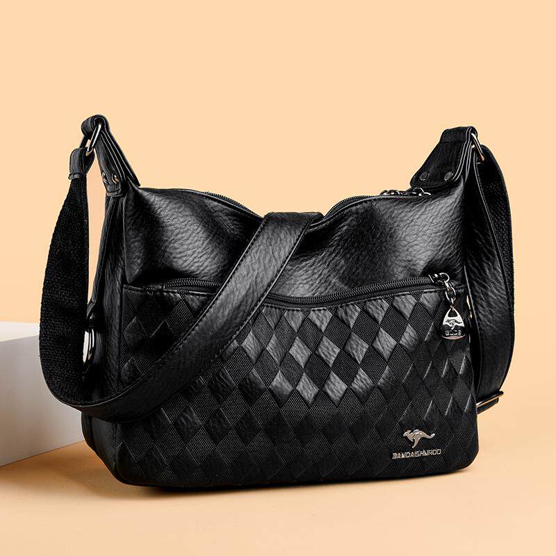 正品真皮女包包2026新款时尚中年妈妈包软牛皮多层女士斜挎单肩包