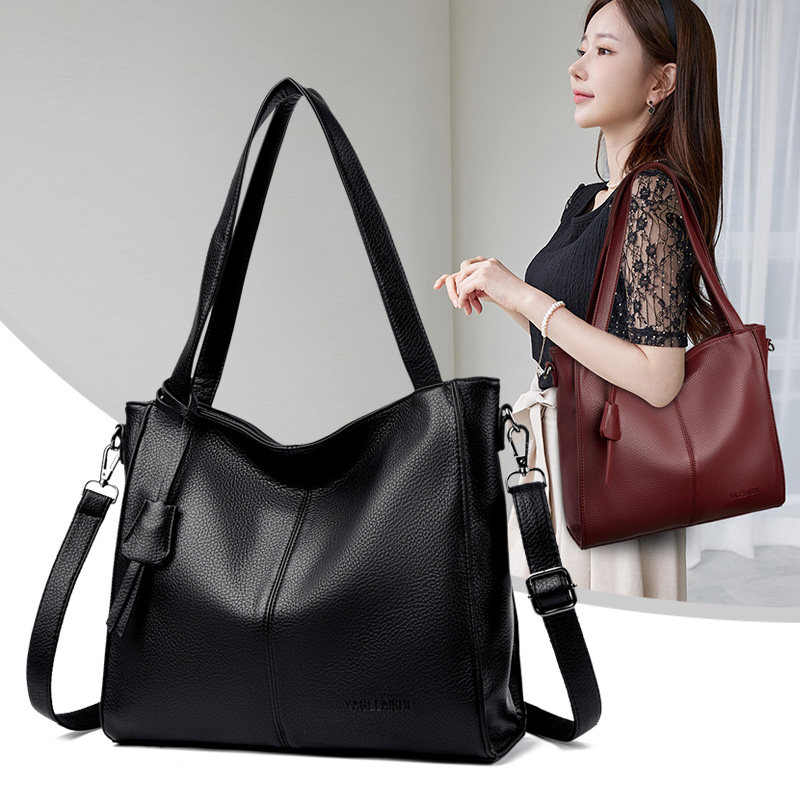 真皮手提包包女士2026新款时尚百搭托特包女大容量轻便单肩斜挎包