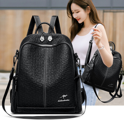 百搭真皮女士背包牛皮软皮妈妈包