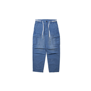 Liberaiders MOLE SKIN PANTS 法工蓝 做旧 泼墨工装裤