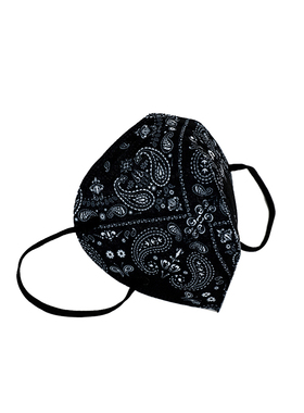 吴建豪xVESSEL Mask Paisleys腰果花黑色无纺布