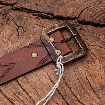 ［5折］CALEE EMBOSSING LEATHER BELT 牛皮压花腰带