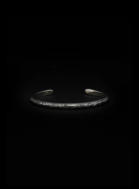 AntidoteBuyersClub Engraved Narrow Bangle 950银 唐草细手镯