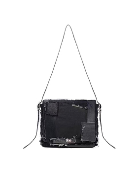 Emotional world Punk Messenger Bag 牛仔布皮带 邮差包